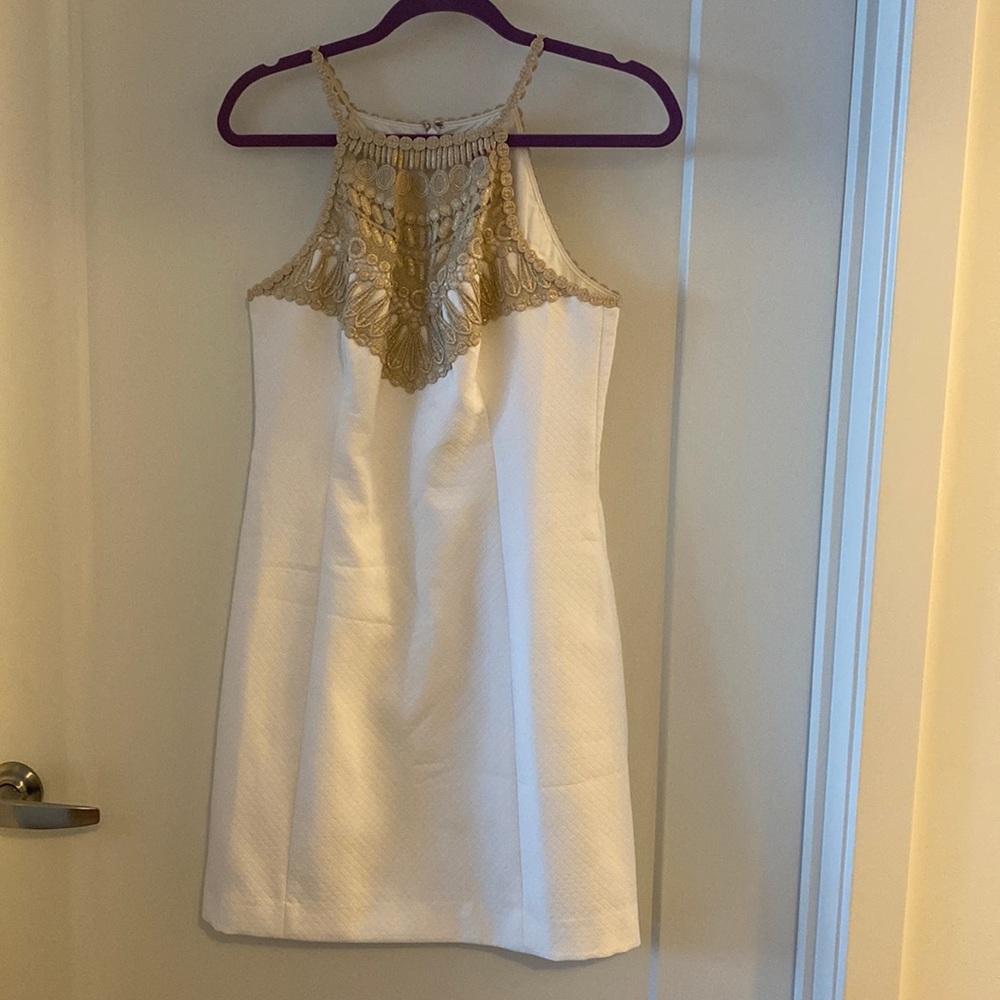 White and gold Lilly Pulitzer dress